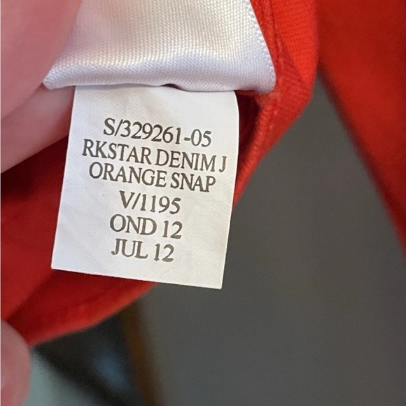 Old Navy rockstar women’s size large vibrant orange denim jean jacket - Picture 10 of 10